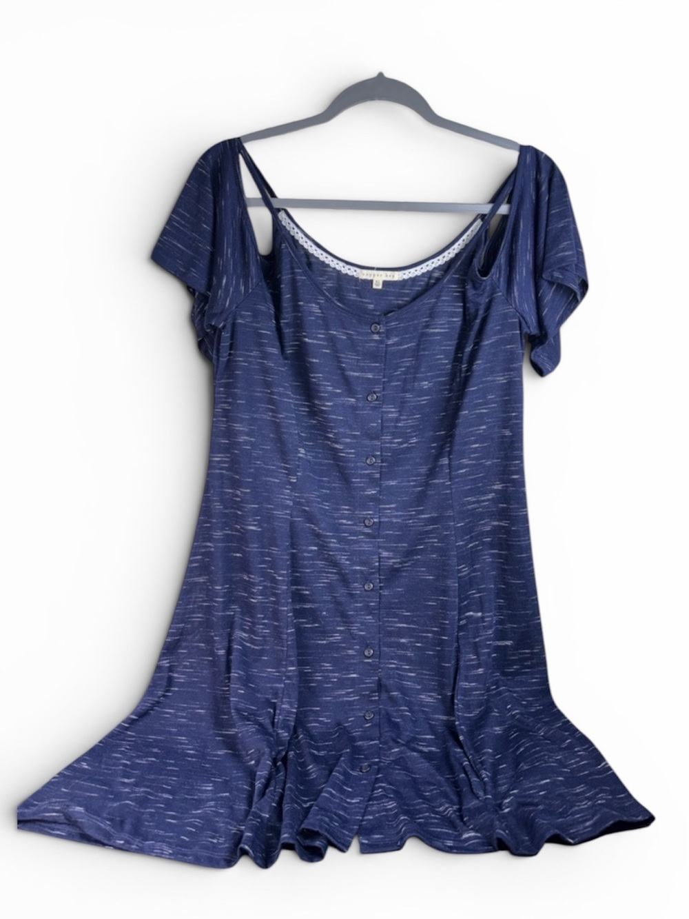 Copper Key Navy Space-Dye Mini Dress